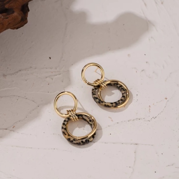 💛18K gold round drop earrings - Picture 4 of 6